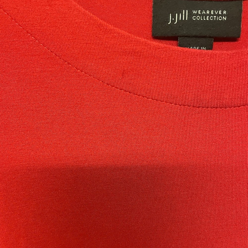 Red Short-Sleeve Maxi Dress - Classic Scoop Neck - Picture 9 of 9